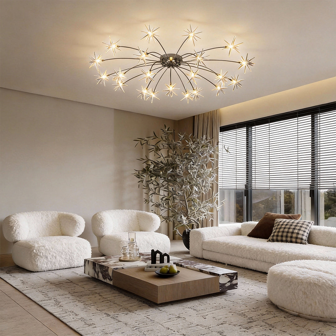 Flush Mount Starburst Light Fixture Modern Firework-Shaped Light