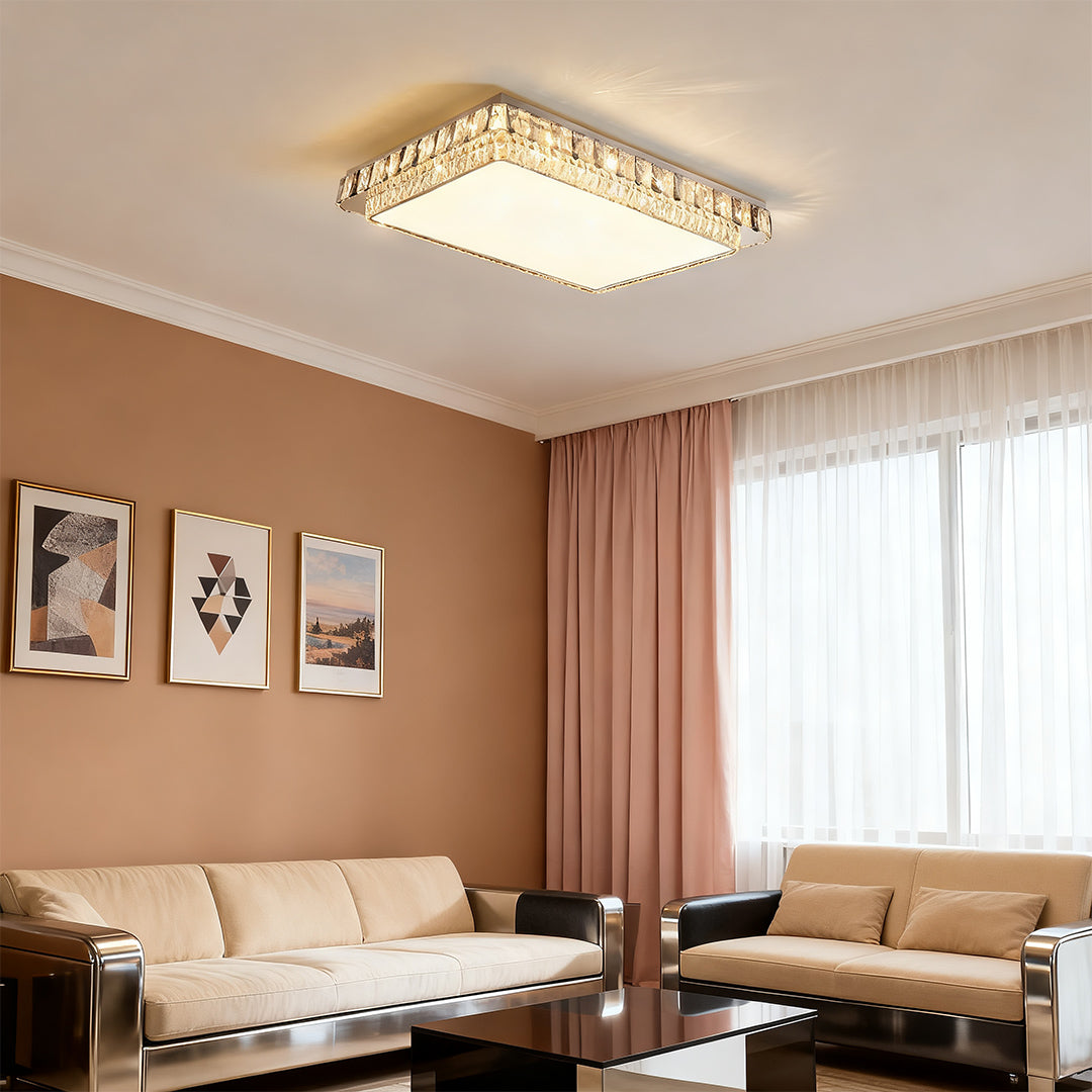 Flush Mounting LED Lights Luxury Metal Crystal Lamp