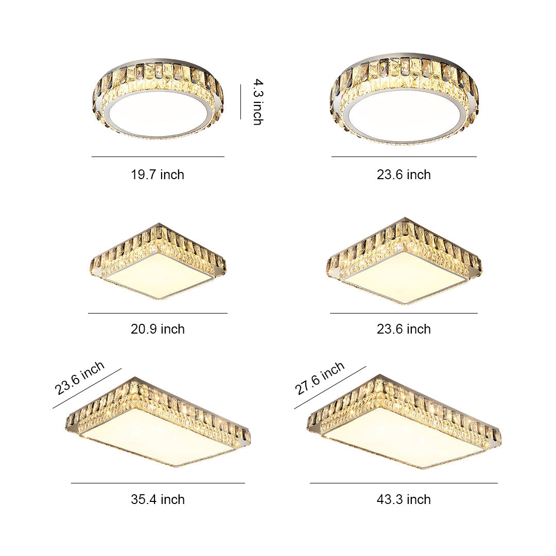 Flush Mounting LED Lights Luxury Metal Crystal Lamp