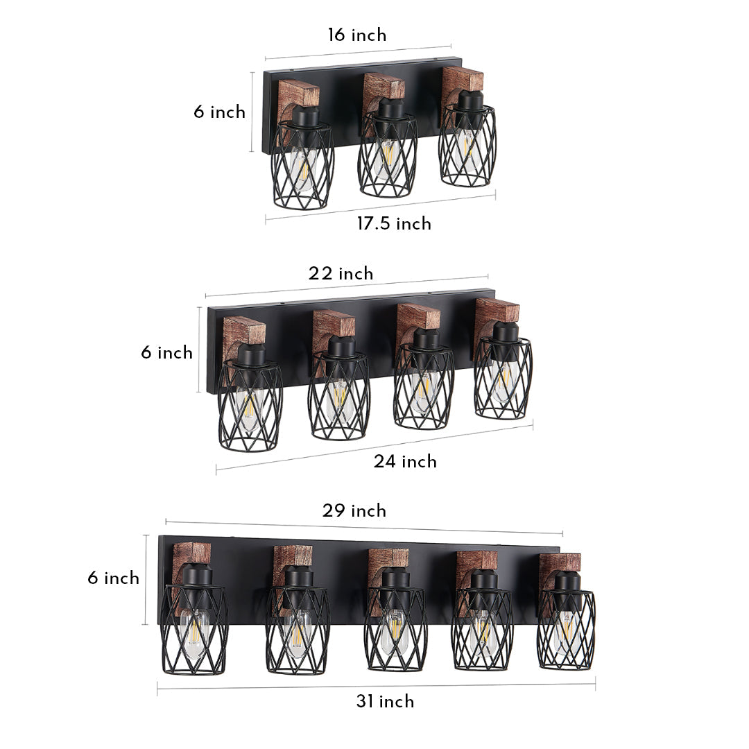 Black Vanity Bathroom Lights Metal Cage Mirror Lamp