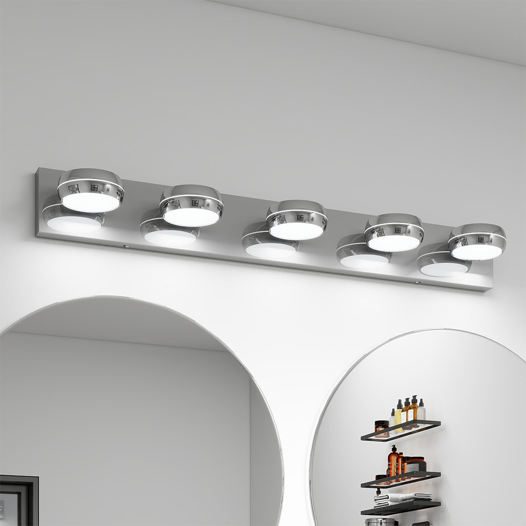 Chrome Bathroom Vanity Light Luxury Minimalist Aluminum Mirror Light