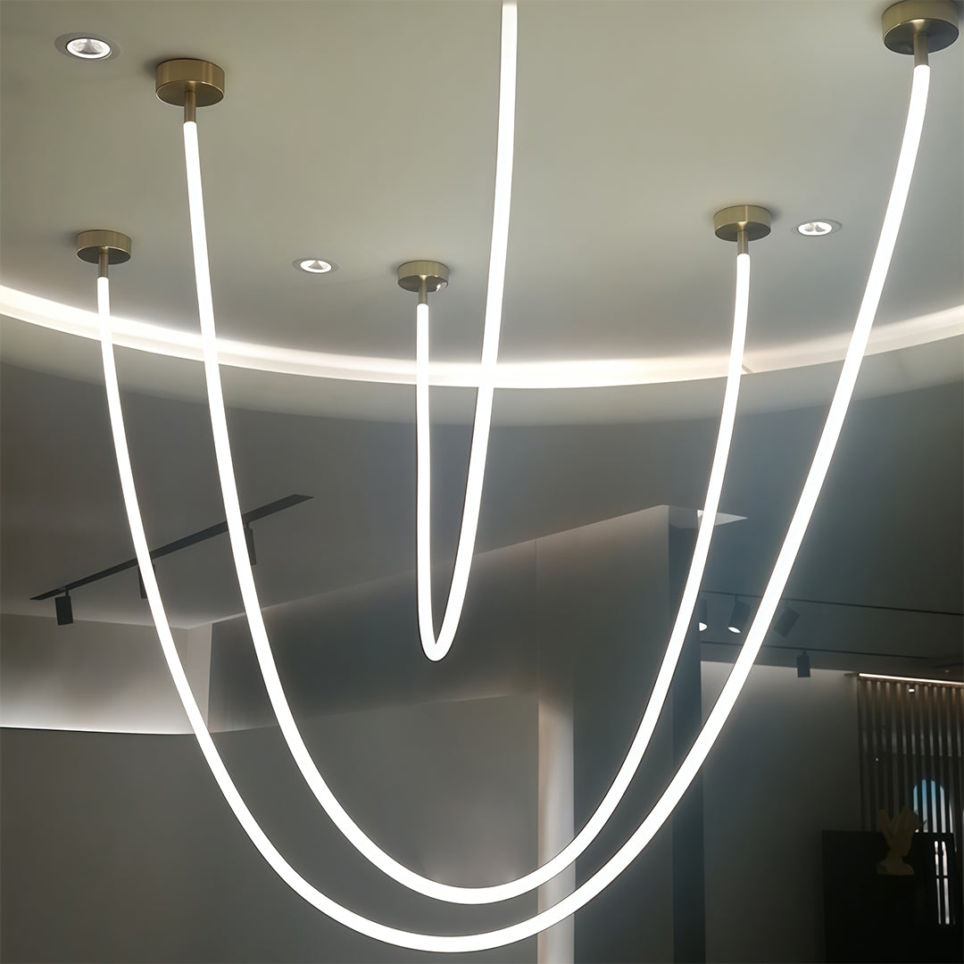 Neon Pendant Light Artistic Soft LED Linear Sceiling lights