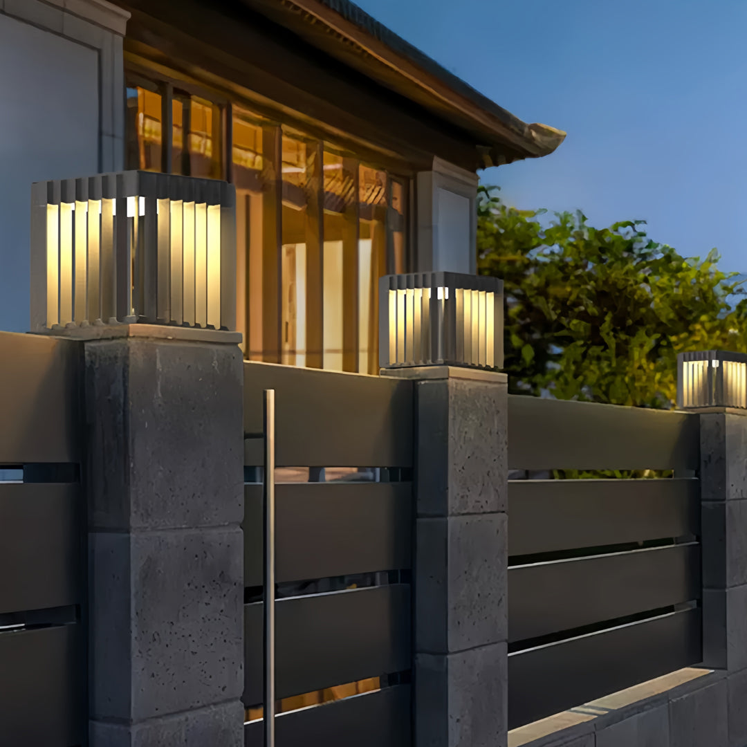 Front Pillar Lights Outdoor Waterproof Hollow Light