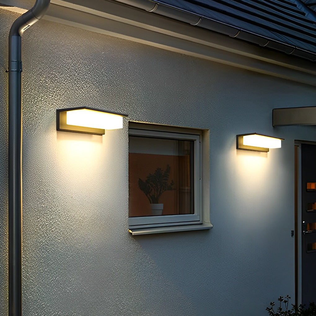 Front Porch Light Fixtures Rectangular Waterproof LED Wall Light