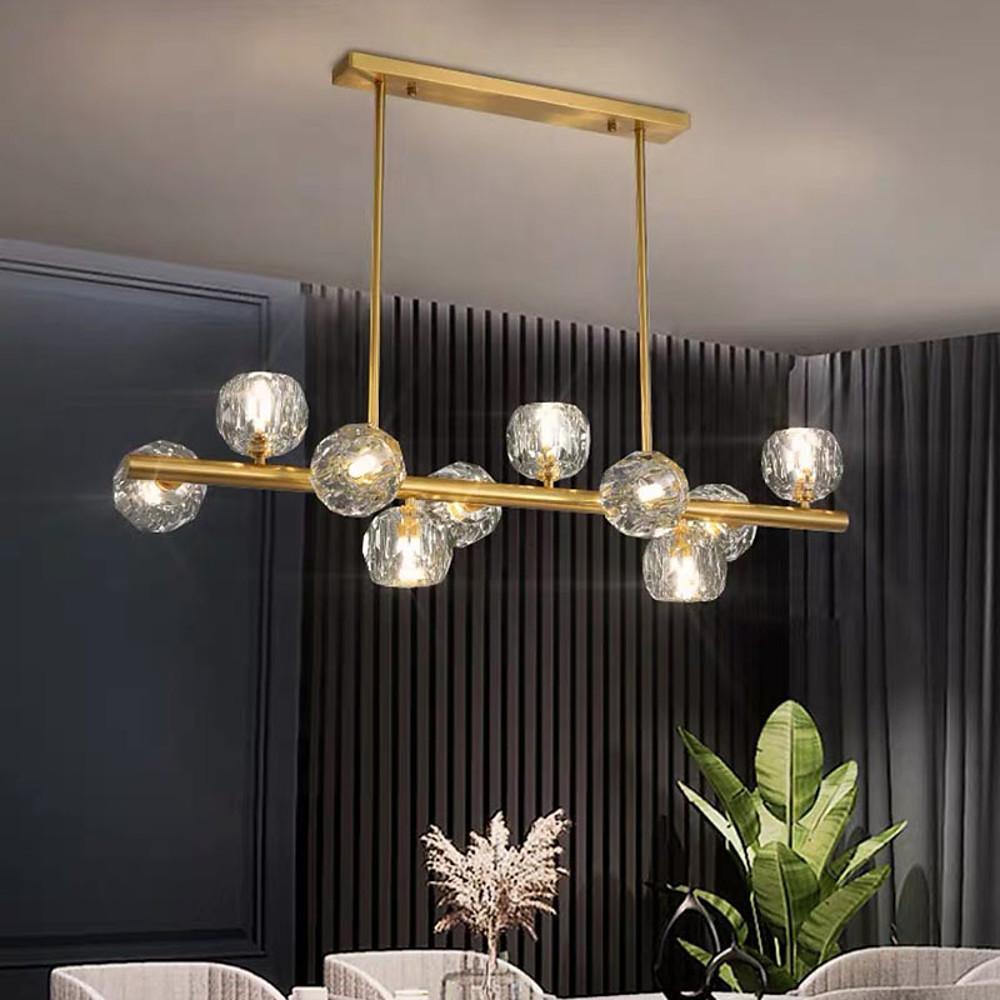 Gold Metal Crystal Chandeliers Globe Cluster LED Ceiling Light