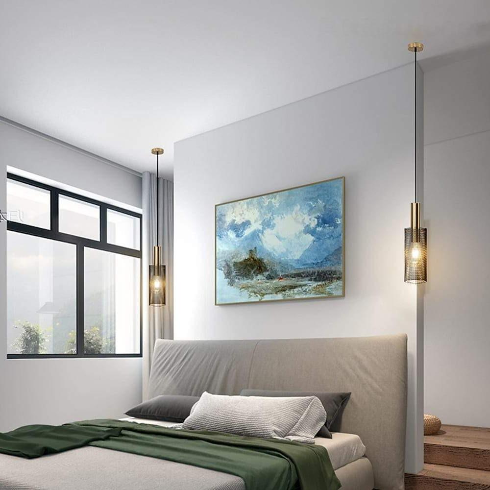 Cylinder Hanging Pendant Lights Metal Modern LED Ceiling Lights