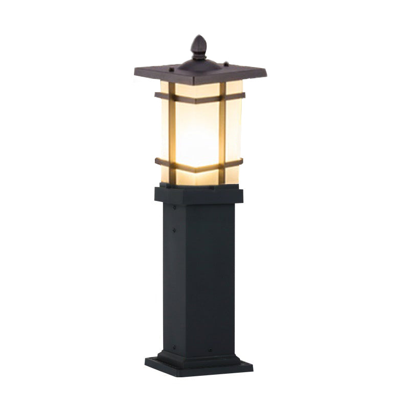 Garden Bollard Lighting Vintage Pavilion Style Black Outdoor Light