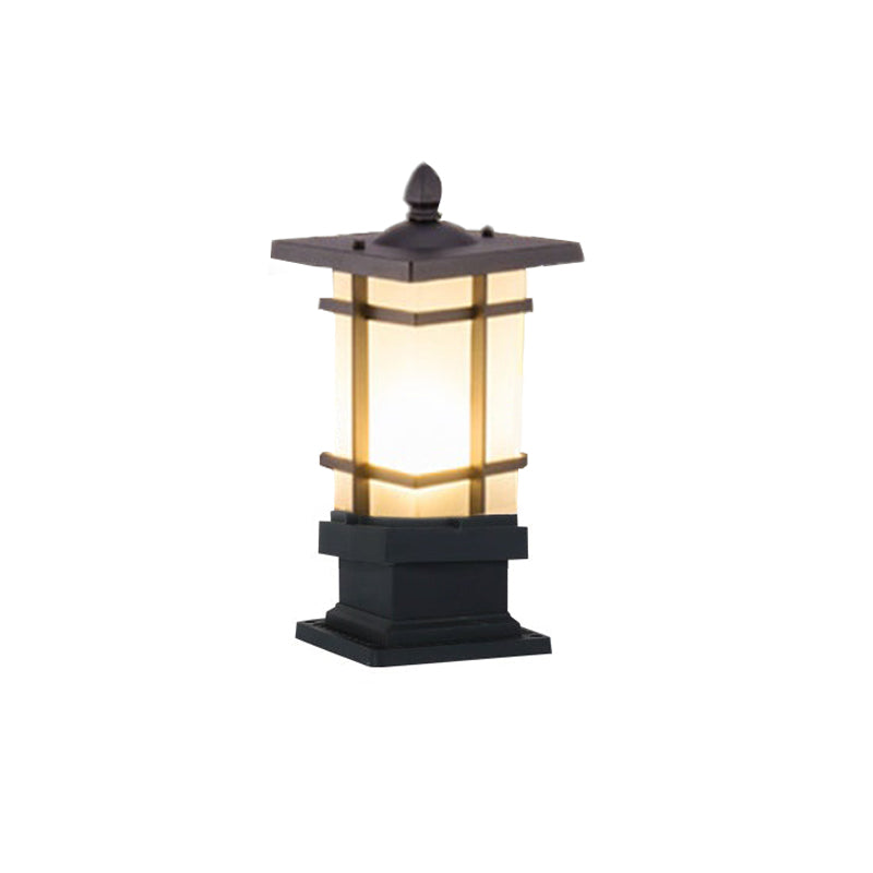 Garden Bollard Lighting Vintage Pavilion Style Black Outdoor Light