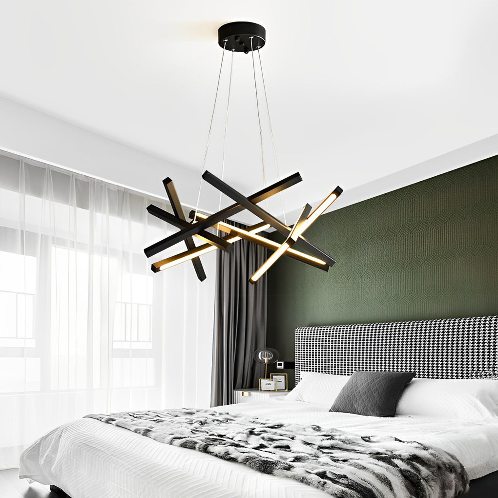 Geometric Ceiling Light LED Satellite Cross Design Chandelier