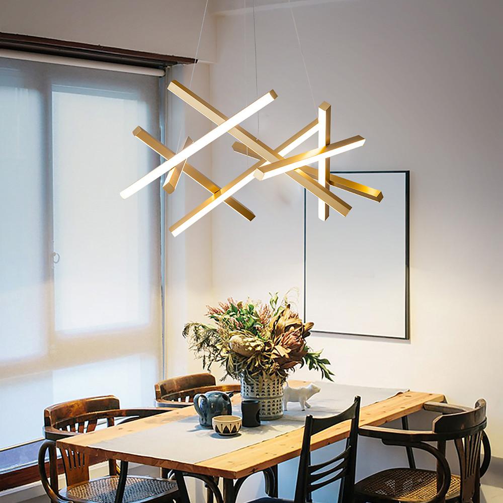 Geometric Ceiling Light LED Satellite Cross Design Chandelier
