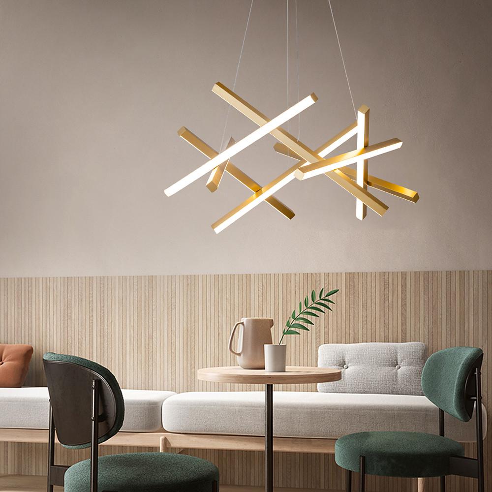 Geometric Ceiling Light LED Satellite Cross Design Chandelier