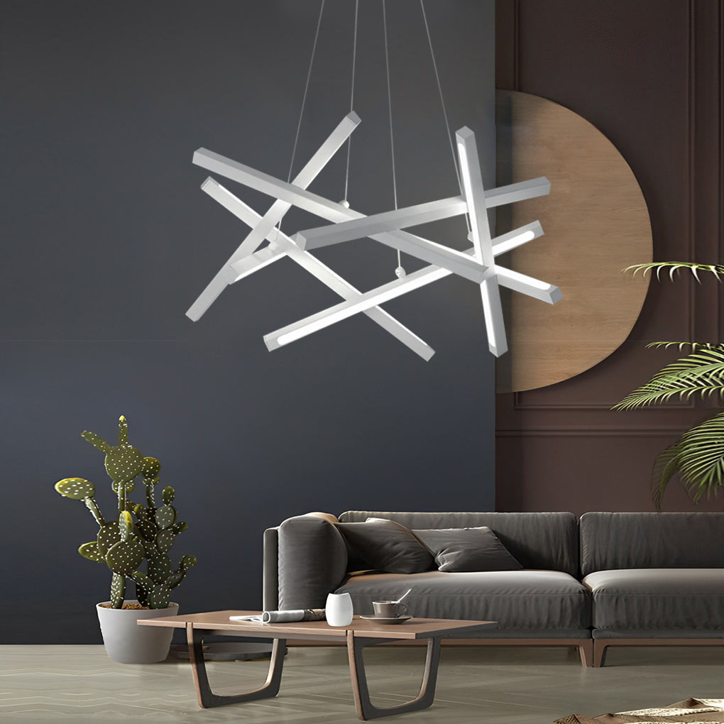 Geometric Ceiling Light LED Satellite Cross Design Chandelier