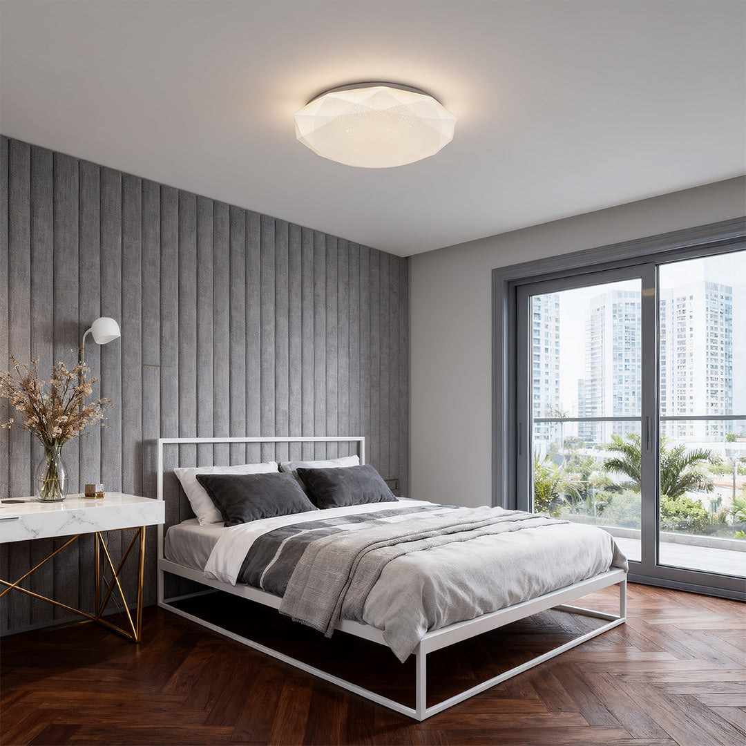 Geometric Flush Mount Ceiling Light White Full-Sky Star Lamp