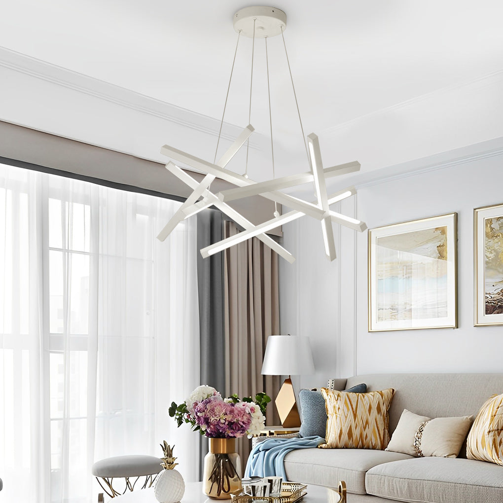 Geometric Ceiling Light LED Satellite Cross Design Chandelier