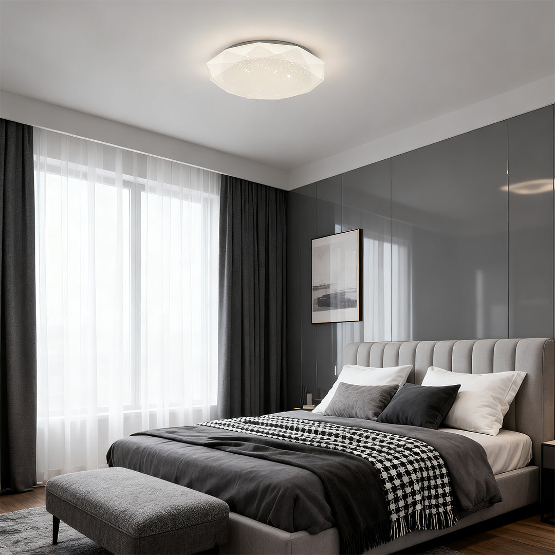 Geometric Flush Mount Ceiling Light White Full-Sky Star Lamp