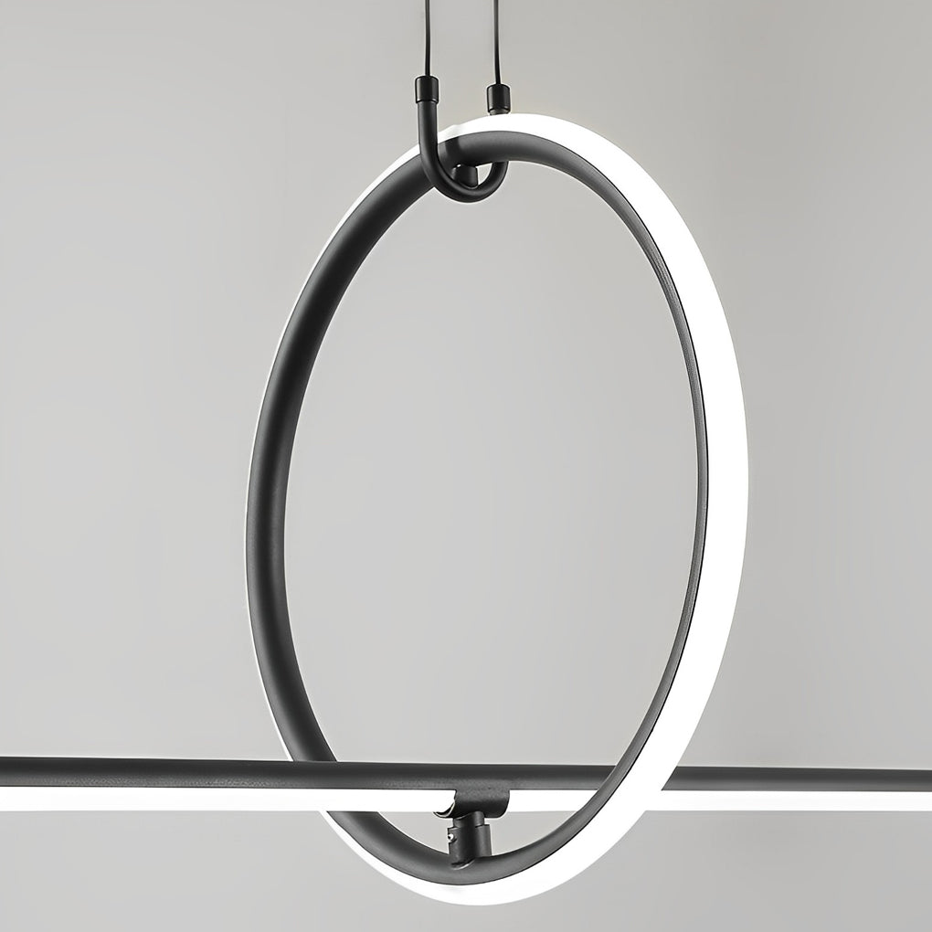 Geometric Pendant Light Fixture Ring Linear Ceiling Light