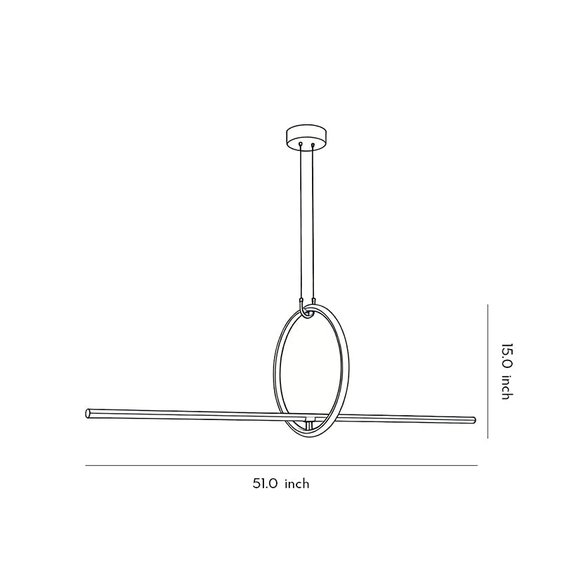 Geometric Pendant Light Fixture Ring Linear Ceiling Light
