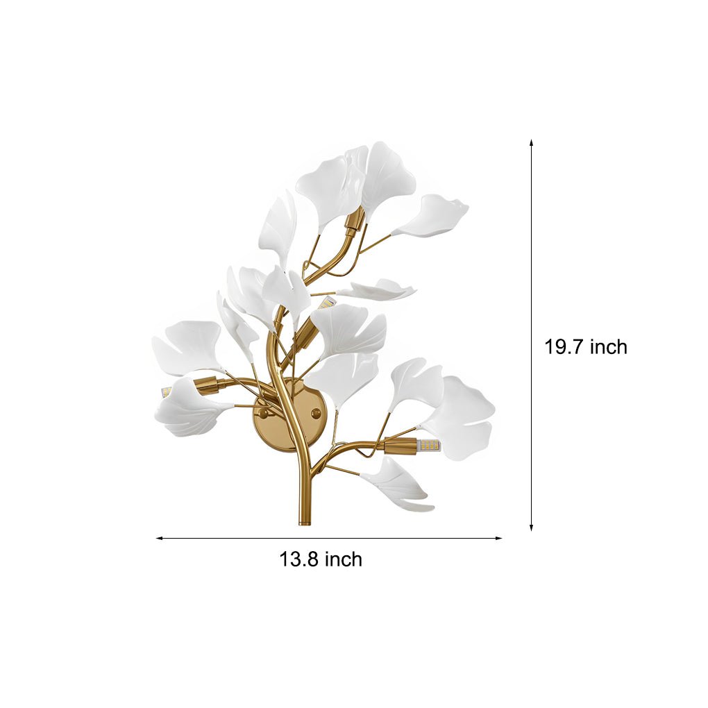 Leaves Branches 3 Step Dimming Gold Nordic Wall Lights Fixture