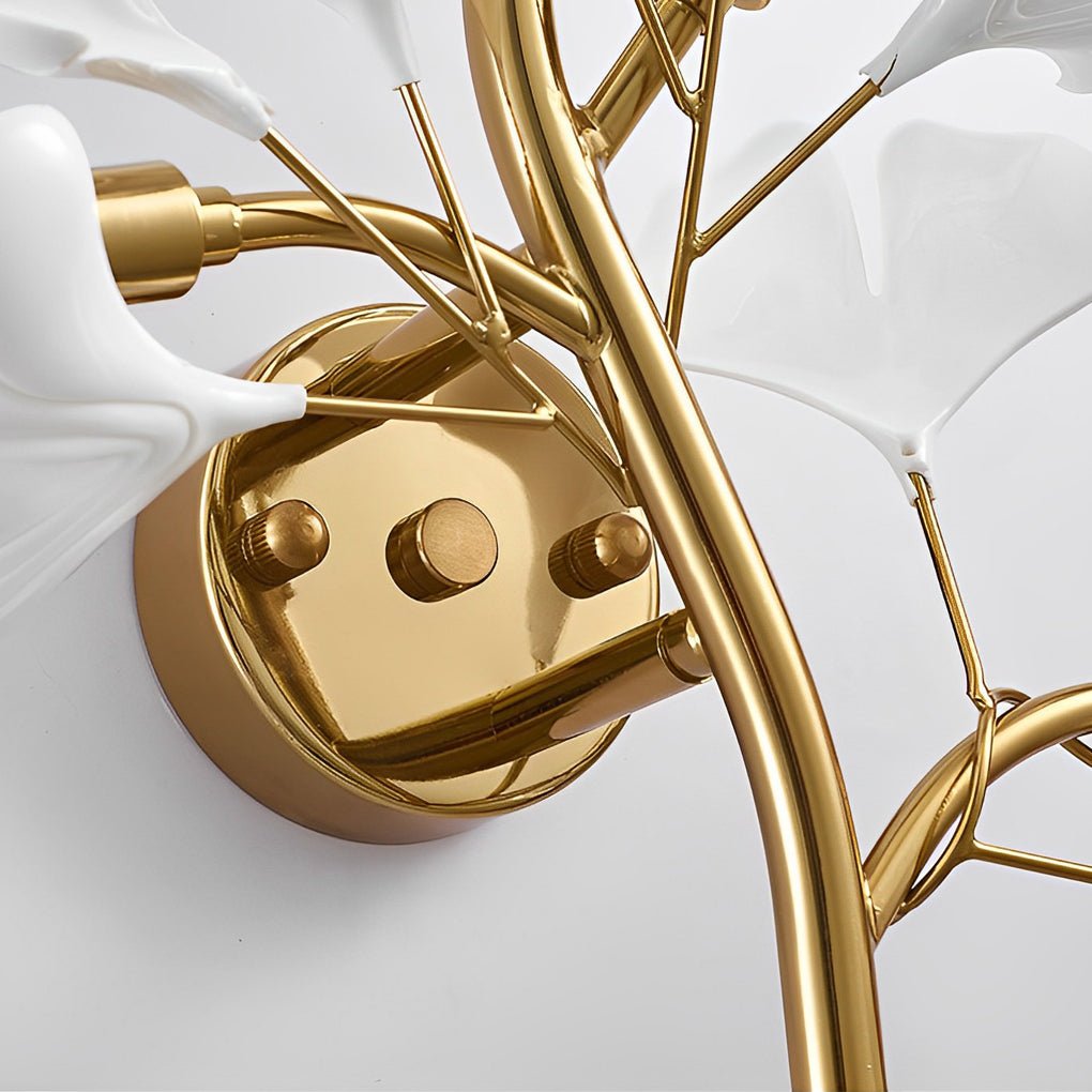 Leaves Branches 3 Step Dimming Gold Nordic Wall Lights Fixture
