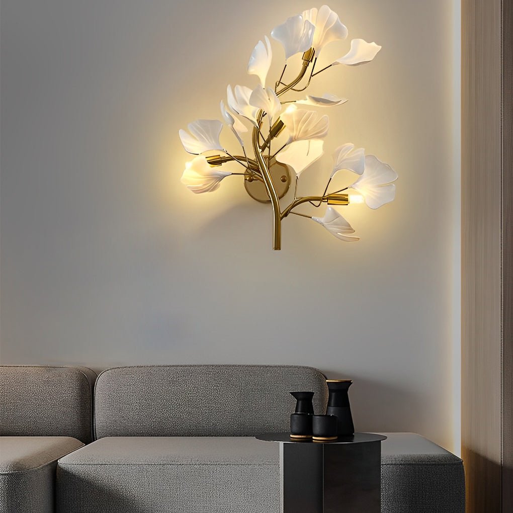 Leaves Branches 3 Step Dimming Gold Nordic Wall Lights Fixture