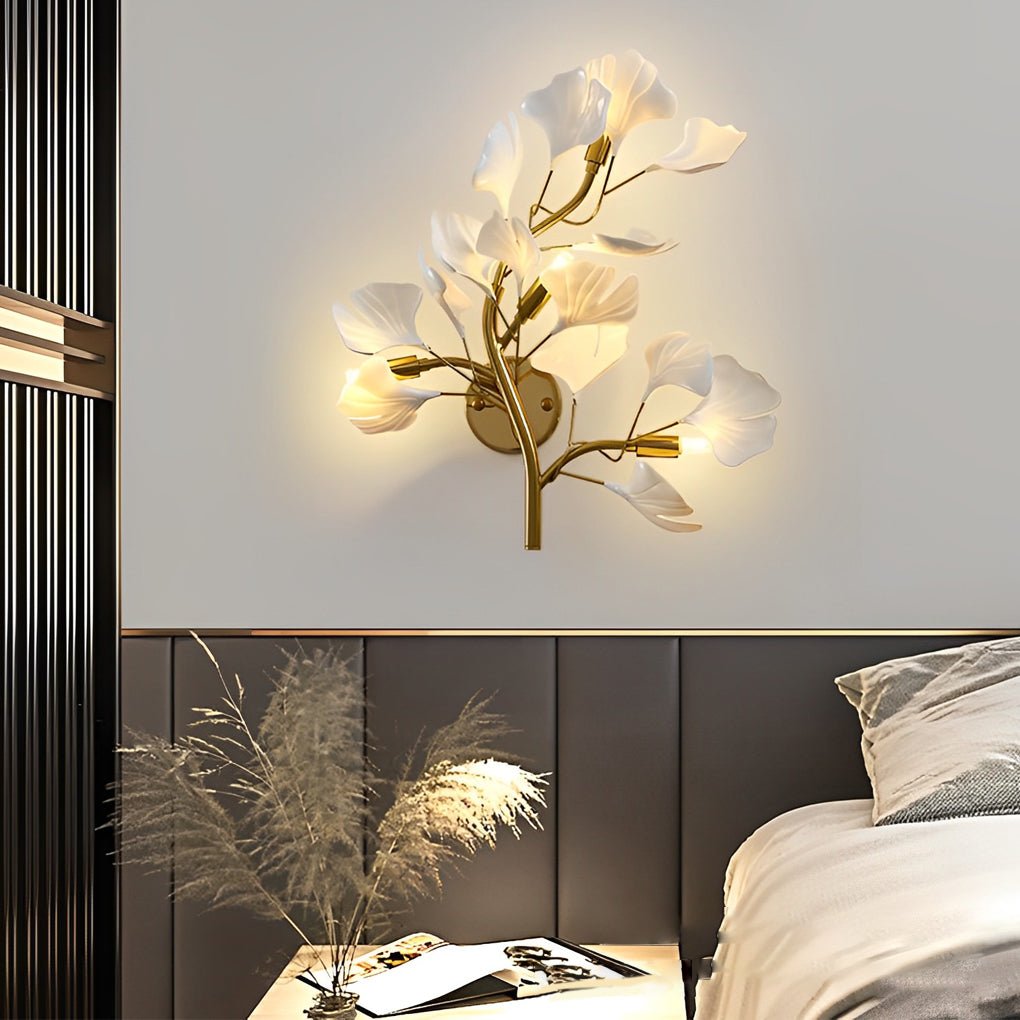 Leaves Branches 3 Step Dimming Gold Nordic Wall Lights Fixture