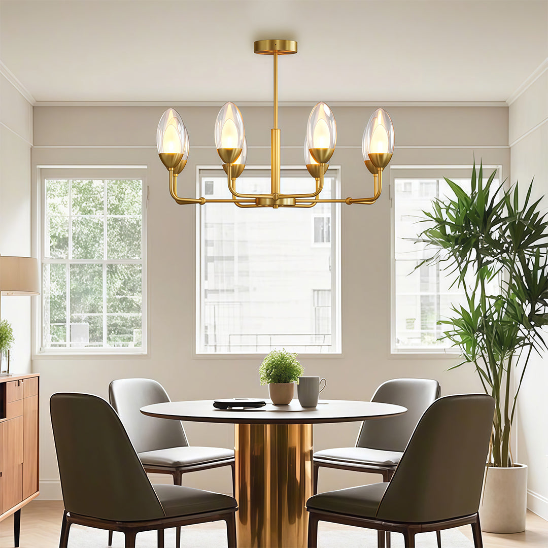 Modern Minimalist Chandelier Full Copper Luxury Ceiling Light
