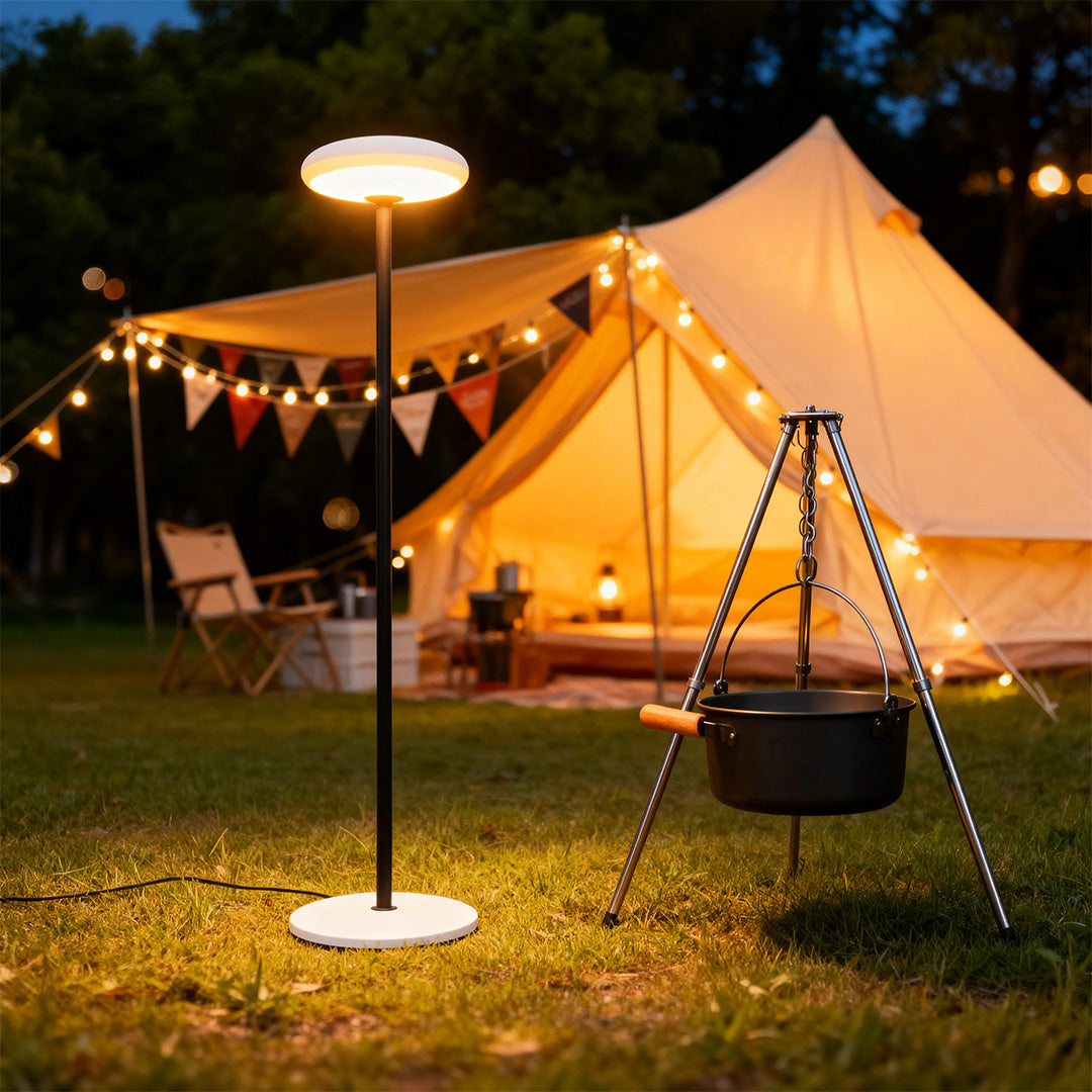 Outdoor Patio Floor Lamps Aluminum PE Body Solar Waterproof Light