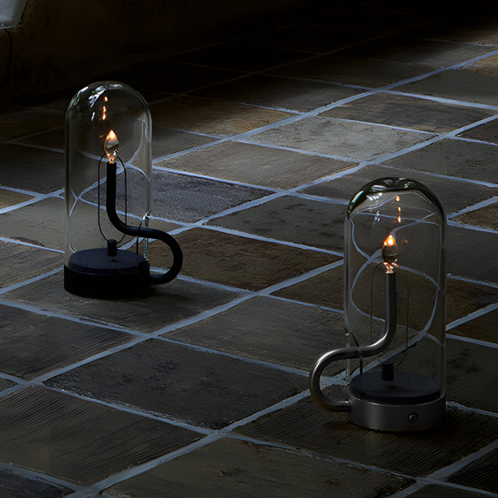 Glass Dome Table Light Atmosphere LED Candle Version Light