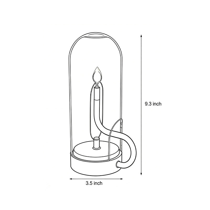 Glass Dome Table Light Atmosphere LED Candle Version Light