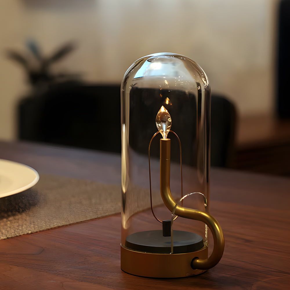 Glass Dome Table Light Atmosphere LED Candle Version Light