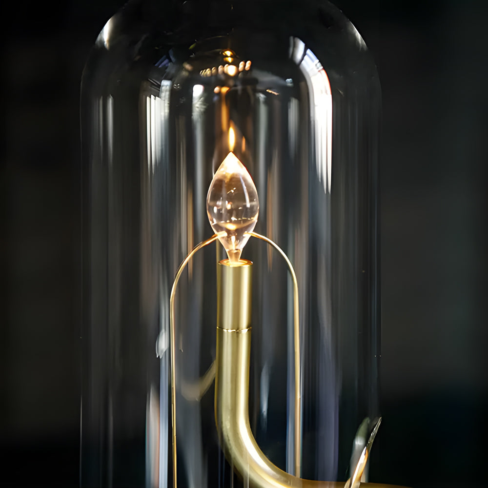 Glass Dome Table Light Atmosphere LED Candle Version Light