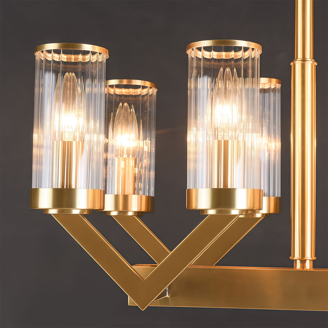 Glass Drop Chandelier High-End Luxury Copper Ceiling Light