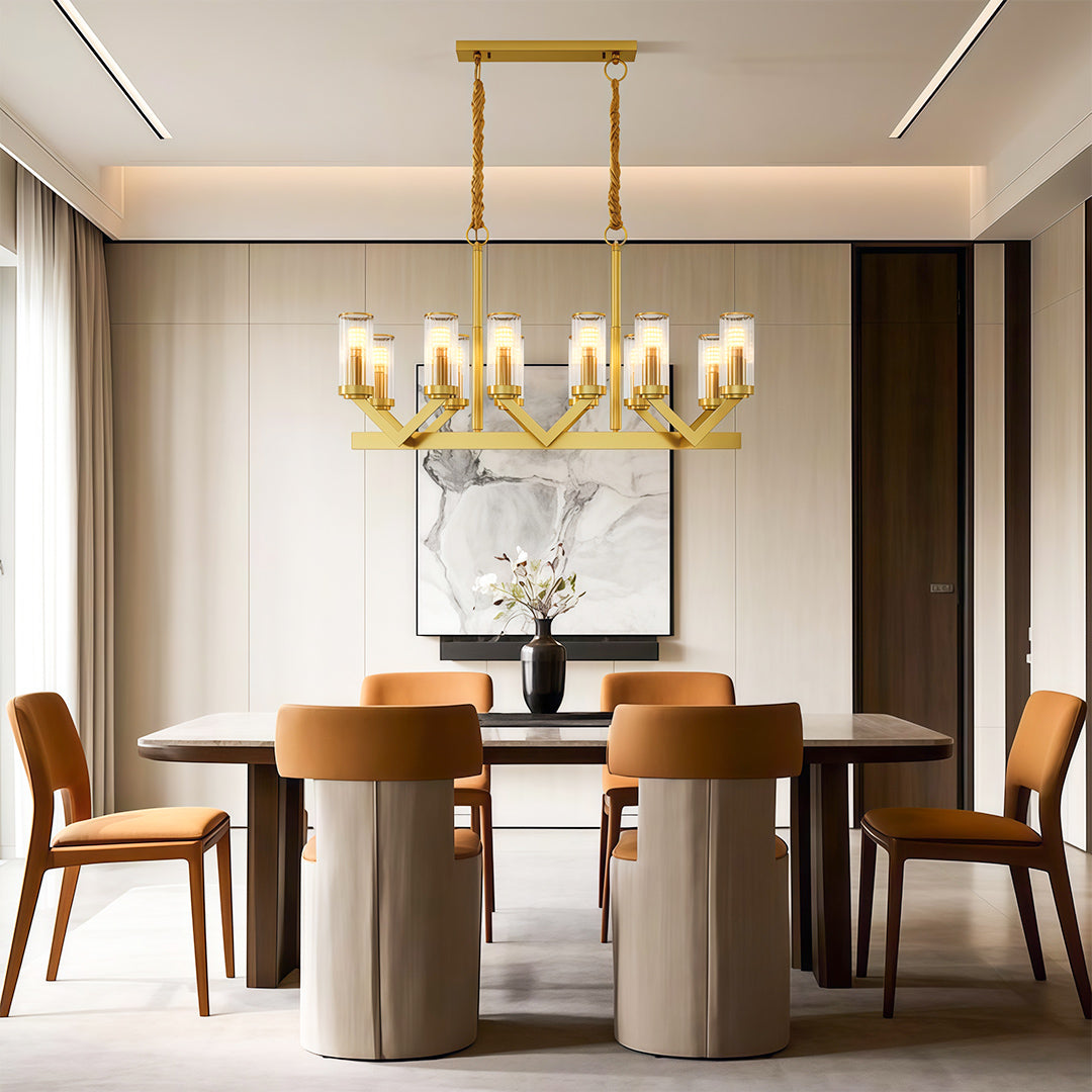 Glass Drop Chandelier High-End Luxury Copper Ceiling Light