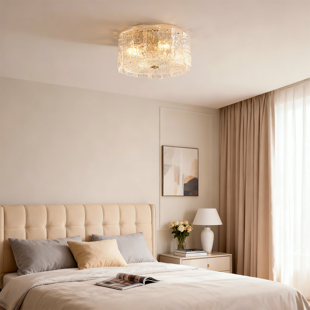 Luxury Full Copper Glass Flush Mount