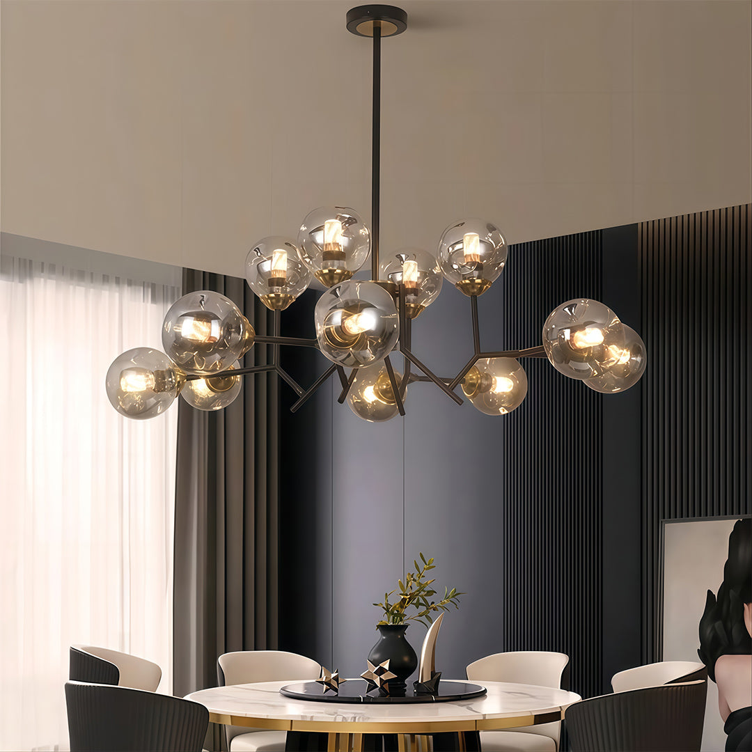 Glass Globe Chandeliers Nordic Atmospheric Luxury Retro Ceiling Light