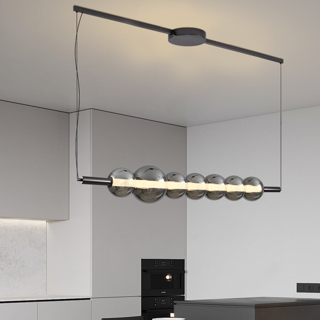 Minimalist LED Silver Pendant Light For Kitchen Island Modern