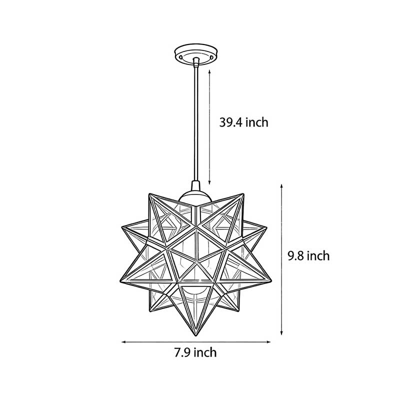 Glass Moravian Star Pendant Light Modern Ceiling Light