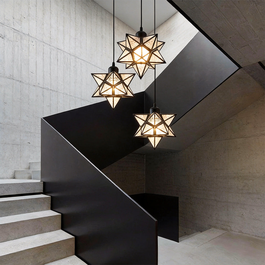 Glass Moravian Star Pendant Light Modern Ceiling Light