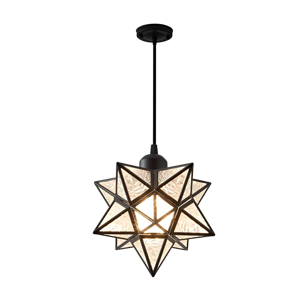 Glass Moravian Star Pendant Light Modern Ceiling Light