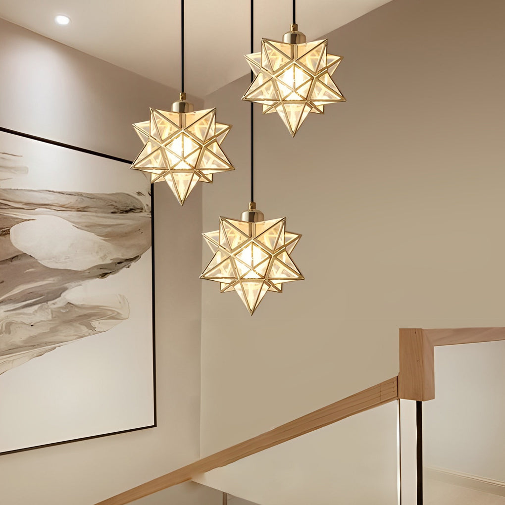 Glass Moravian Star Pendant Light Modern Ceiling Light