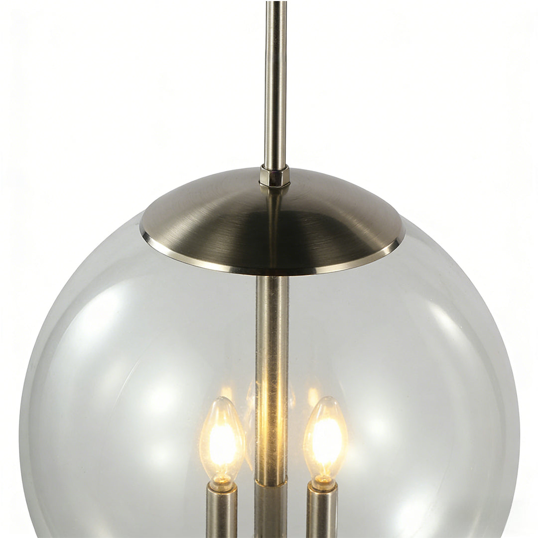 Glass Orb Pendant Light Contemporary Chic Silver Glass Ceiling Light