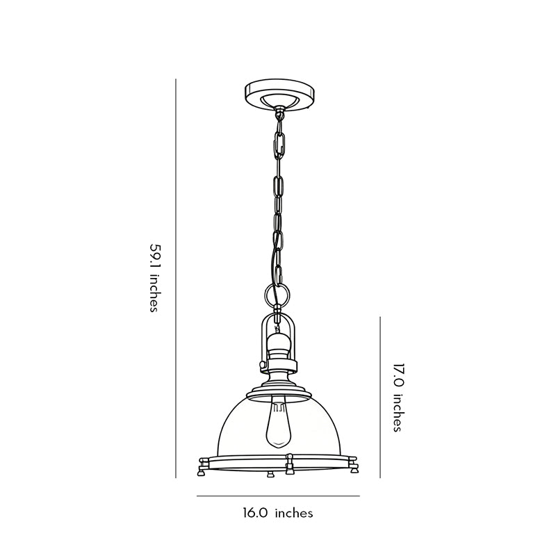 Glass Pendant Lights Kitchen Iron Industrial Black Ceiling Light