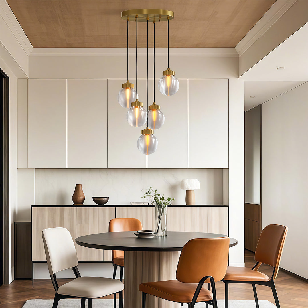 Modern Copper Chandelier Creative Luxury Glass Ceiling Light
