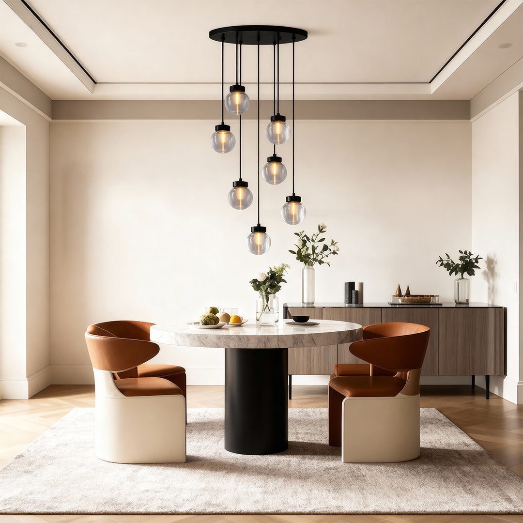 Modern Copper Chandelier Creative Luxury Glass Ceiling Light