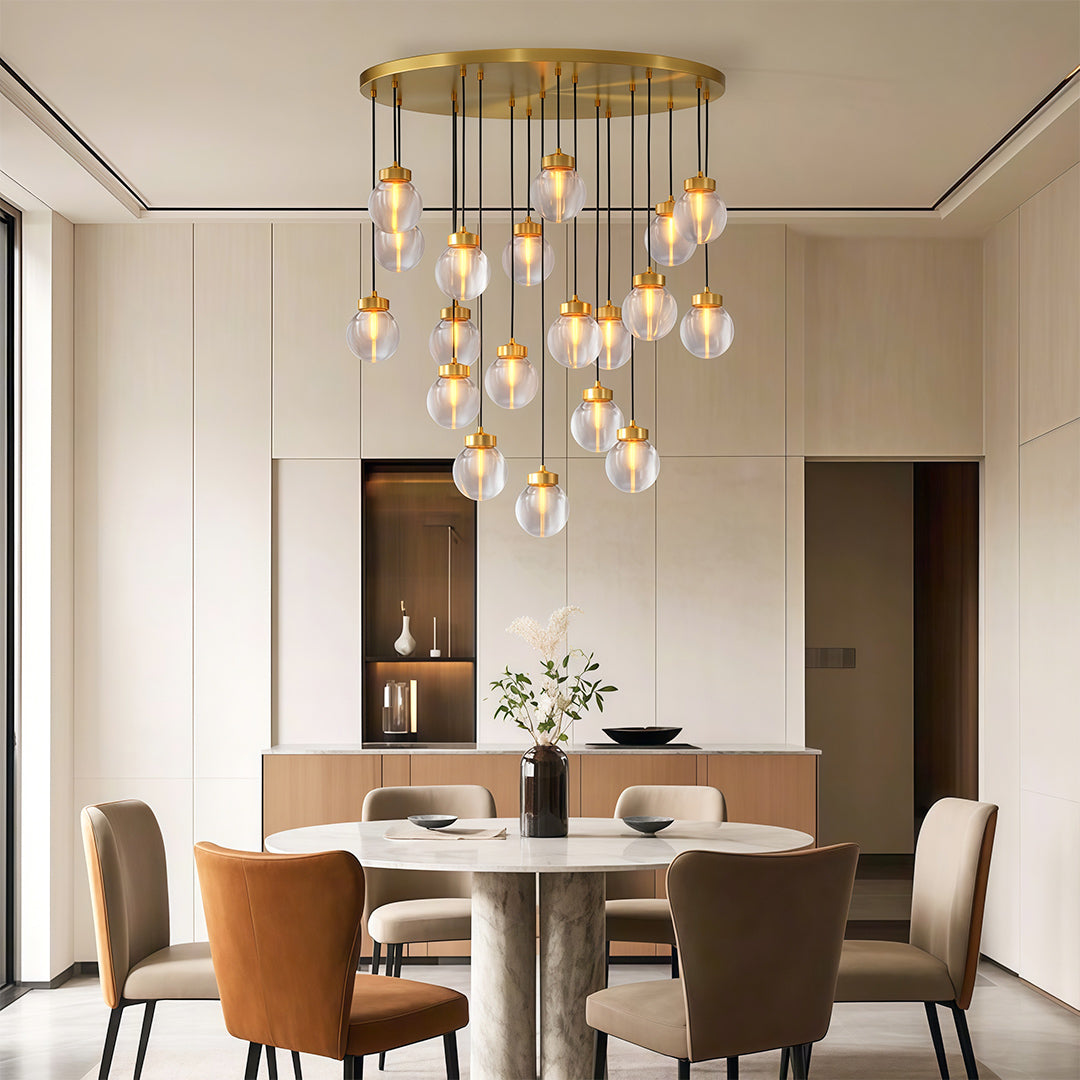 Modern Copper Chandelier Creative Luxury Glass Ceiling Light