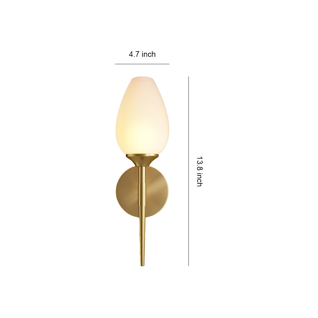 Glass Wall Lights Full Copper American-Style Lamp