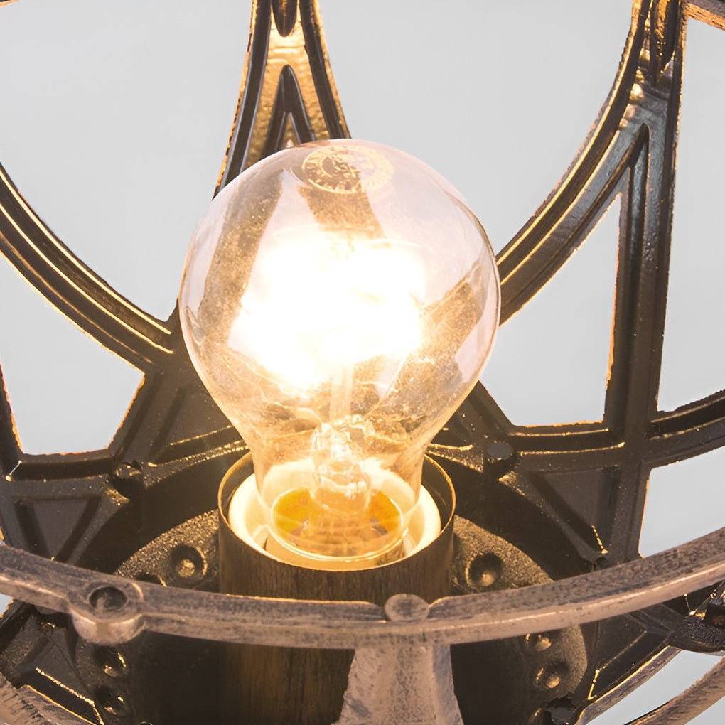 Globe Pillar Lights European Glass Waterproof Outdoor Lamp