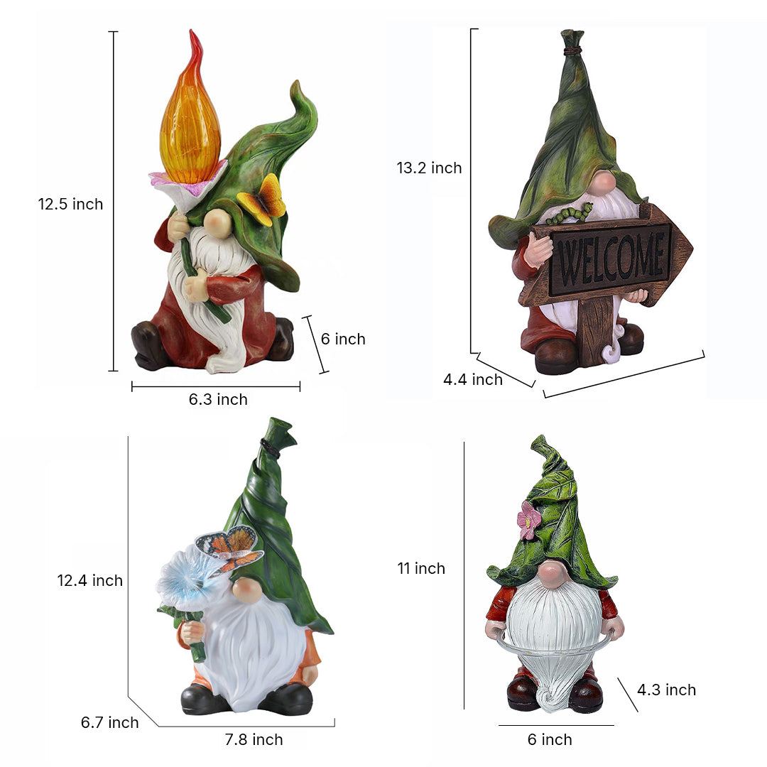 Solar Gnomes Garden Lights Resin Mini Welcome Landscape Lamp