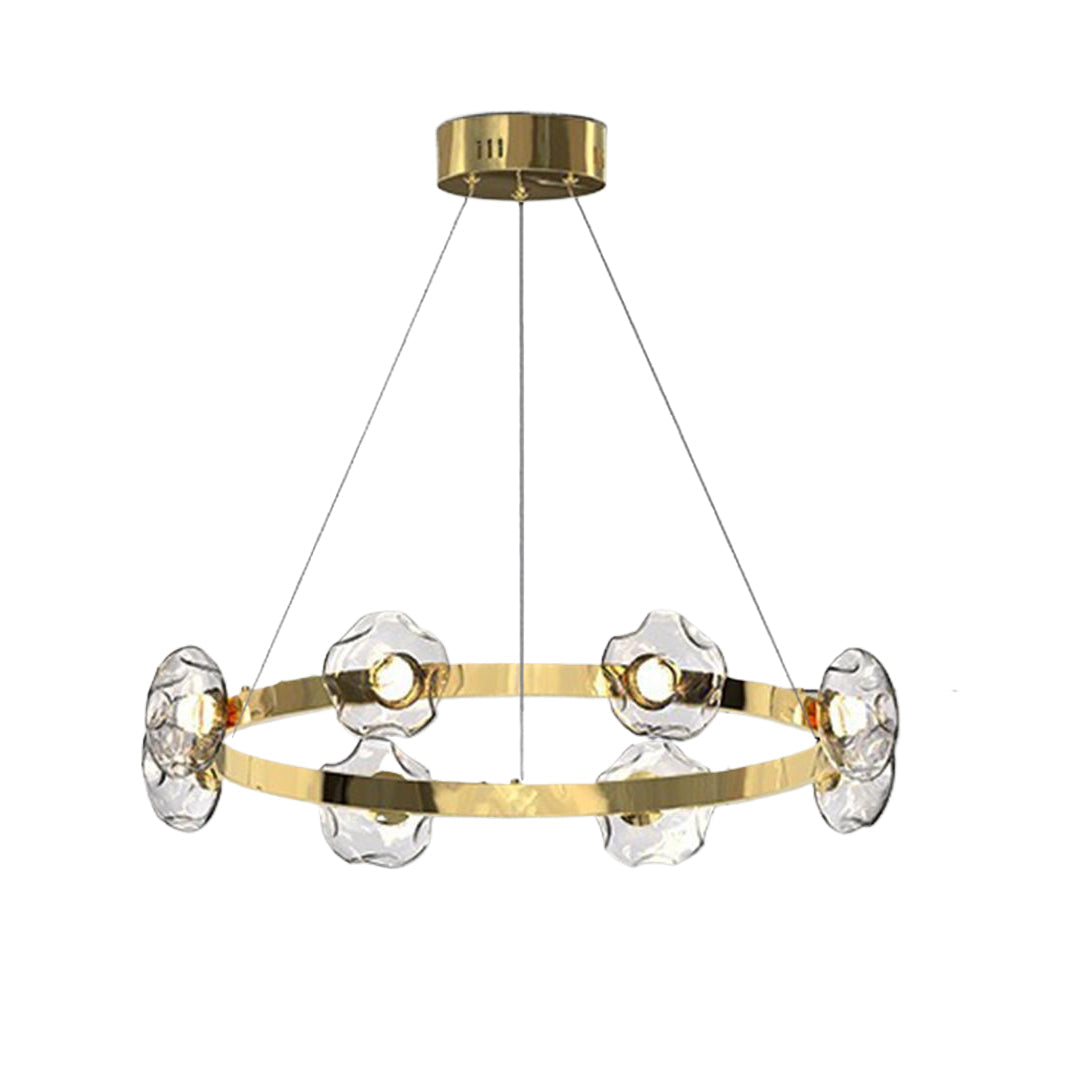LED Dome Glass Ring Chandeliers Nordic Modern Ceiling Light