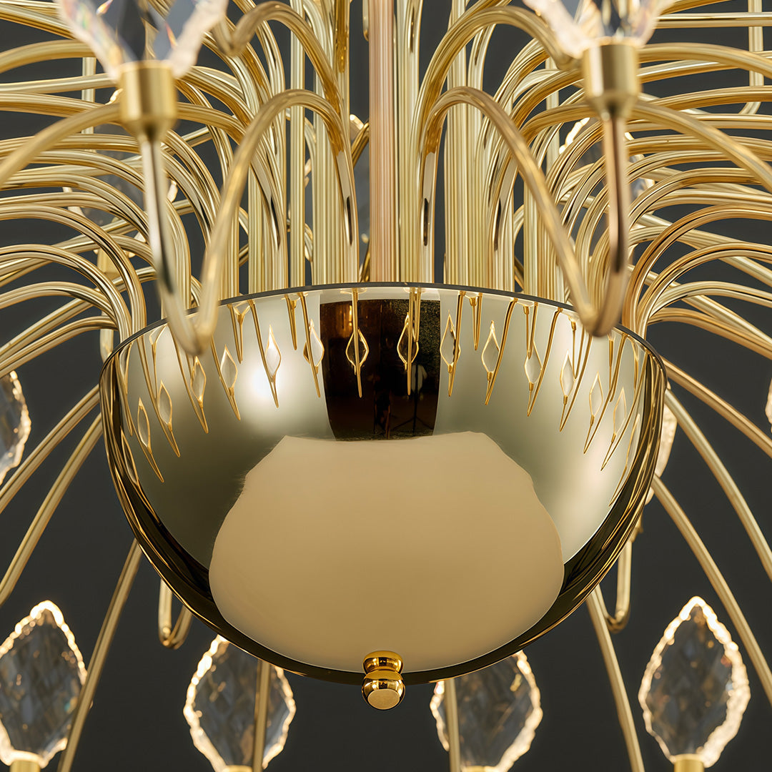 Gold LED Chandelier French Light Luxury Crystal Ceiling Light